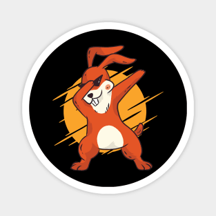 Dabbing Bunny Funny Cartoon Design Magnet